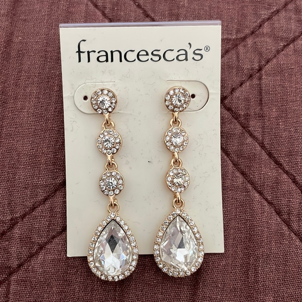 Francesca’s rose gold drop earrings